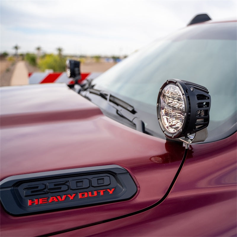 Rigid Industries 2019+ Dodge Ram 2500/3500 A-Pillar LED Light Mounts - Lights