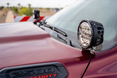 Rigid Industries 2019+ Dodge Ram 2500/3500 A-Pillar LED Light Mounts - Lights
