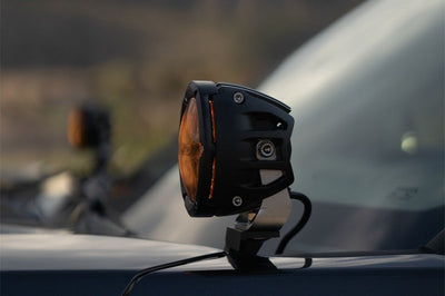 Rigid Industries 360-Series 4in Fog w/ Amber PRO Lens - White (Pair) - Lights
