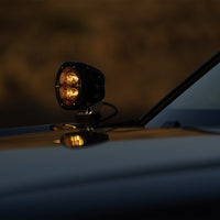 Rigid Industries 360-Series 4in Fog w/ Amber PRO Lens - White (Pair) - Lights
