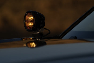 Rigid Industries 360-Series 4in Fog w/ Amber PRO Lens - White (Pair) - Lights