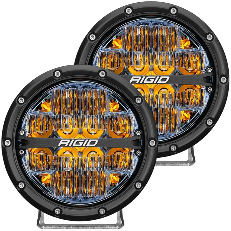 Rigid Industries 360-Series 6in LED Off-Road Drive Beam - Amber Backlight (Pair) - Lights