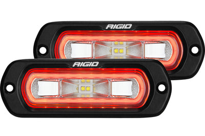 Rigid Industries SR-L Series Flush Mount LED Spreader Pair w/ Red Halo - Universal - Lights