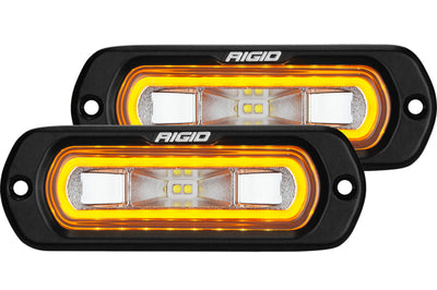 Rigid Industries SR-L Series Flush Mount LED Spreader Pair w/ Red Halo - Universal - Lights