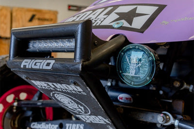 Rigid Industries x SHREDDY 360-Series 4in Lights w/Wt Bcklght (2) + 6 Covers (2 Pink/2 Teal/2 Blk)