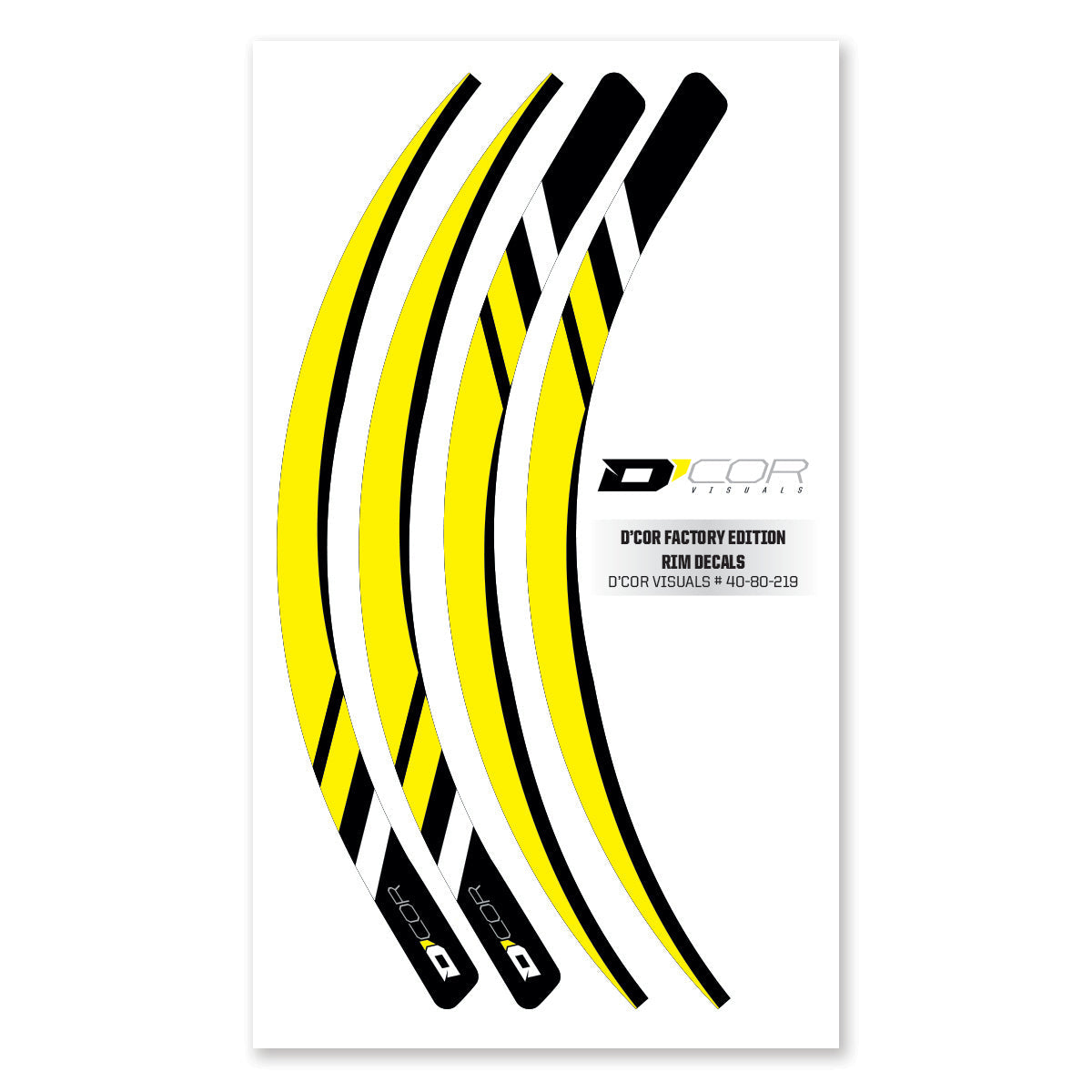 D-cor Rim Decals Yellow 4 Pc Set Yel - Offroad Collection