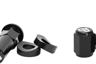 Dubya Rim Lock Nut & Valve Cap Kit Blue - Black - Tires Wheels