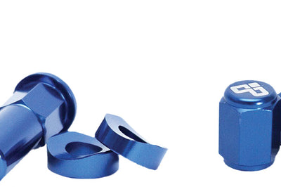 Dubya Rim Lock Nut & Valve Cap Kit Blue - Tires Wheels