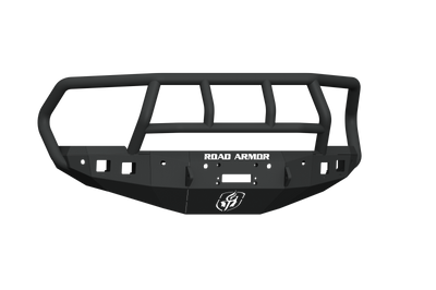 Road Armor 16-18 Ram 2500 Stealth Front Winch Bumper w/Titan II Guard/6 Sensor Holes - Tex Blk - Bumpers Grilles &