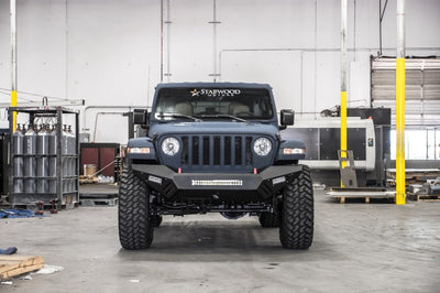 Road Armor 18-20 Jeep Wrangler JL SPARTAN Bolt-On Front Bumper Skid Plate Guard - Tex Blk - Bumpers Grilles & Guards