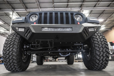 Road Armor 18-20 Jeep Wrangler JL SPARTAN Bolt-On Front Bumper Skid Plate Guard - Tex Blk - Bumpers Grilles & Guards