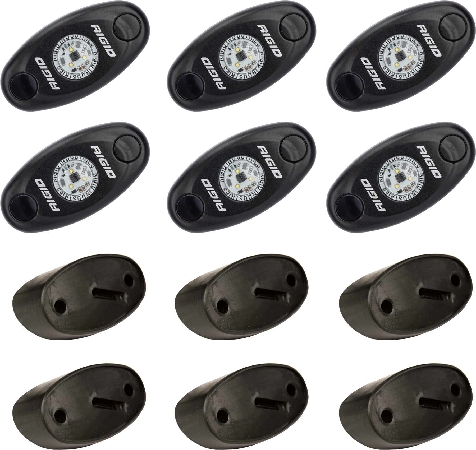 Rigid Rock Light Kit Amber /6 - White - Atv Performance Products