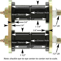 RockJock Boomerang YJ Leaf Spring Shackles Rear w/ Urethane Bushings For Pro Comp Springs - Suspension