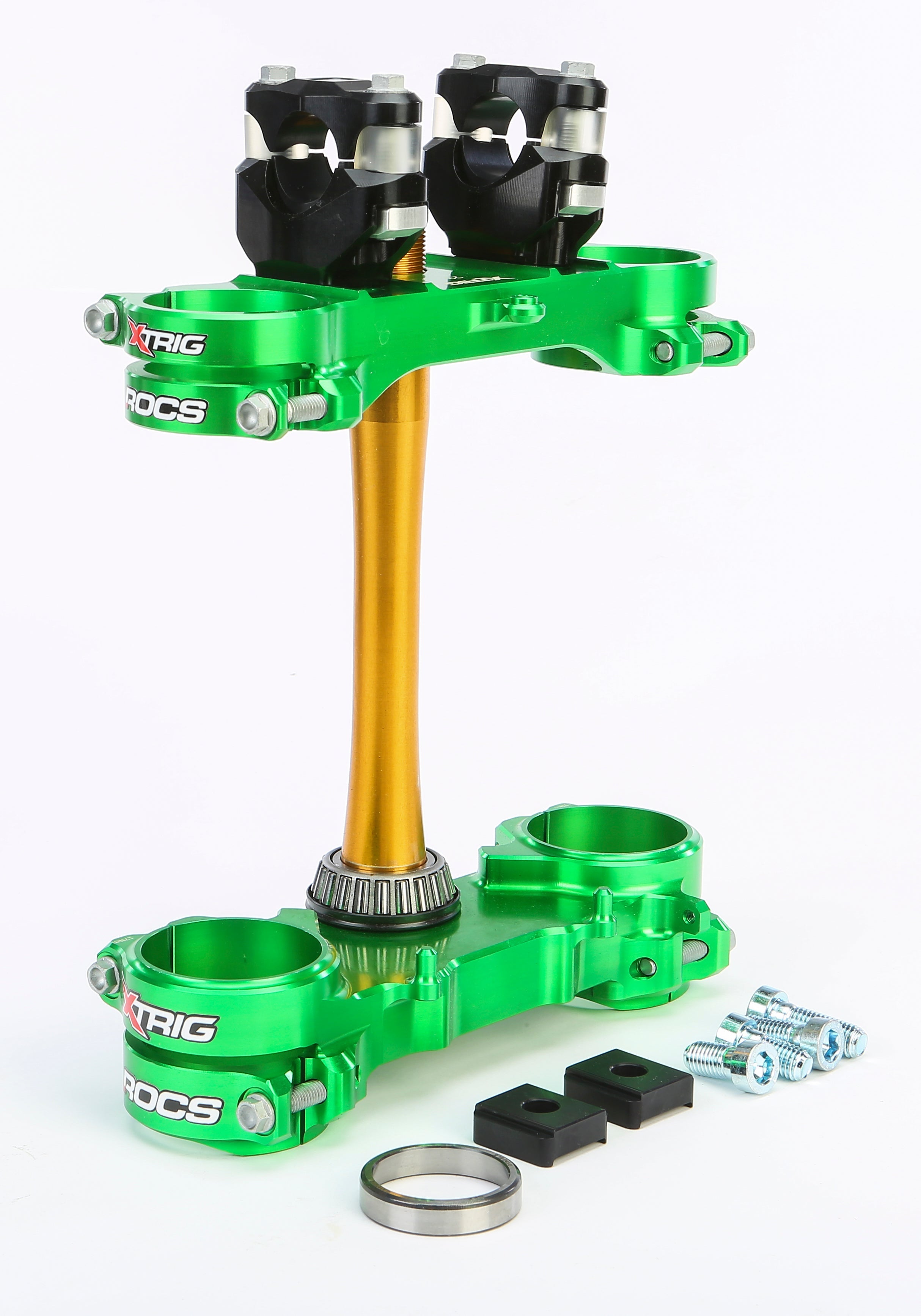 XTRIG Rocs Tech Clamp Set Green Kawasaki 23mm