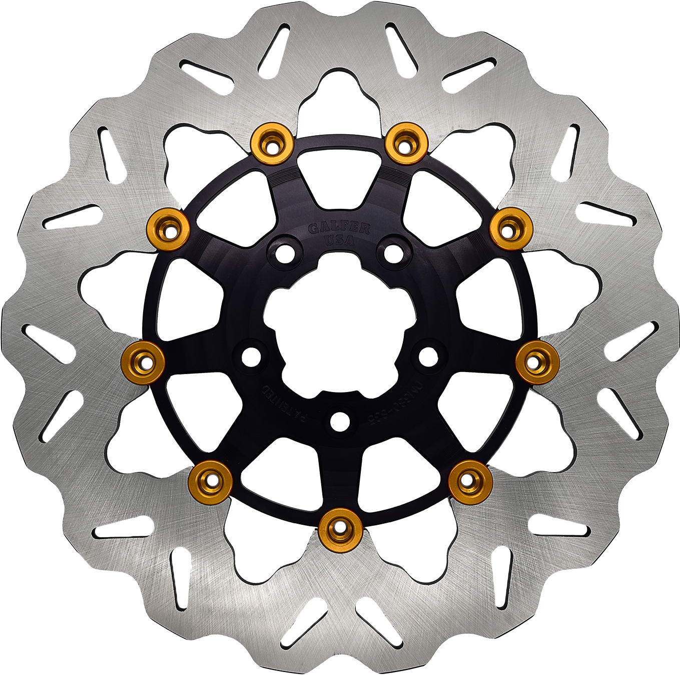 Galfer Rotor 11.8’’ Floating Wave Fr Black/gold Buttons - Harddrive Products
