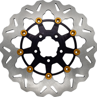 Galfer Rotor 11.8’’ Floating Wave Rr Black/gold Buttons - Black/Gold - Harddrive Products