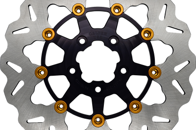 Galfer Rotor 11.8’’ Floating Wave Rr Black/gold Buttons - Black/Gold - Harddrive Products