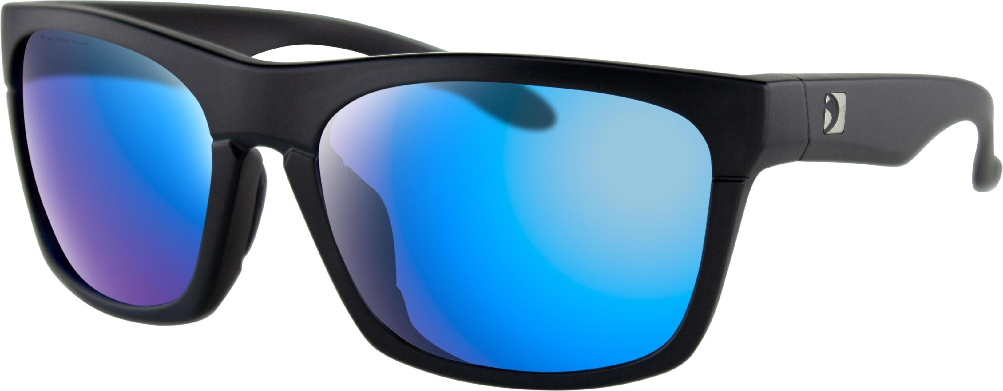 Bobster Route Sunglasses Mt Gry Tort W/pur Hd/light Blue Revo Mir - Matte Black - Harddrive Products