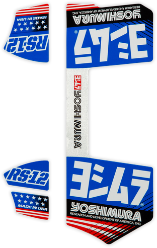 YOSHIMURA Rs12 Muffler Decals Blue
