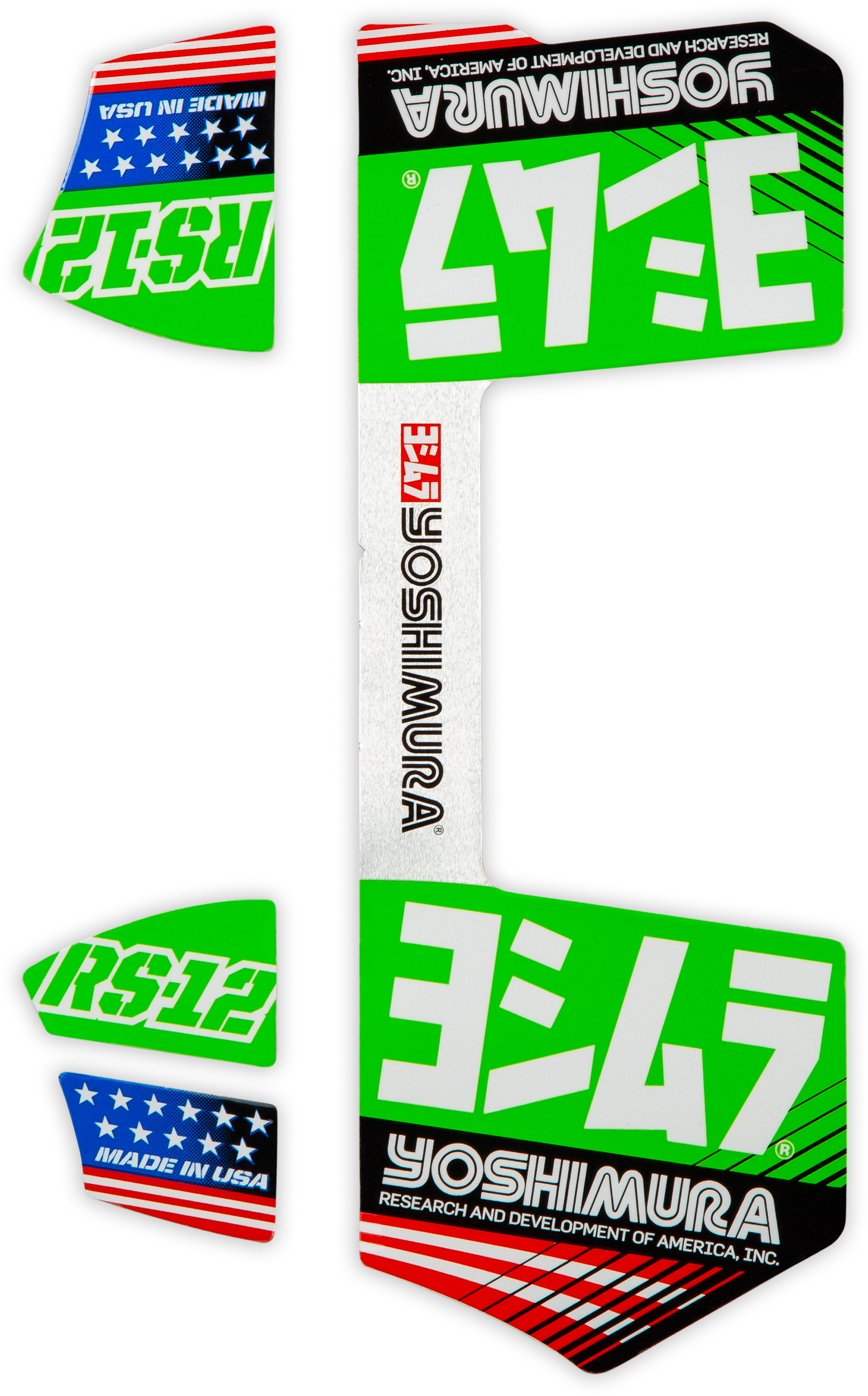 YOSHIMURA Rs12 Muffler Decals Green