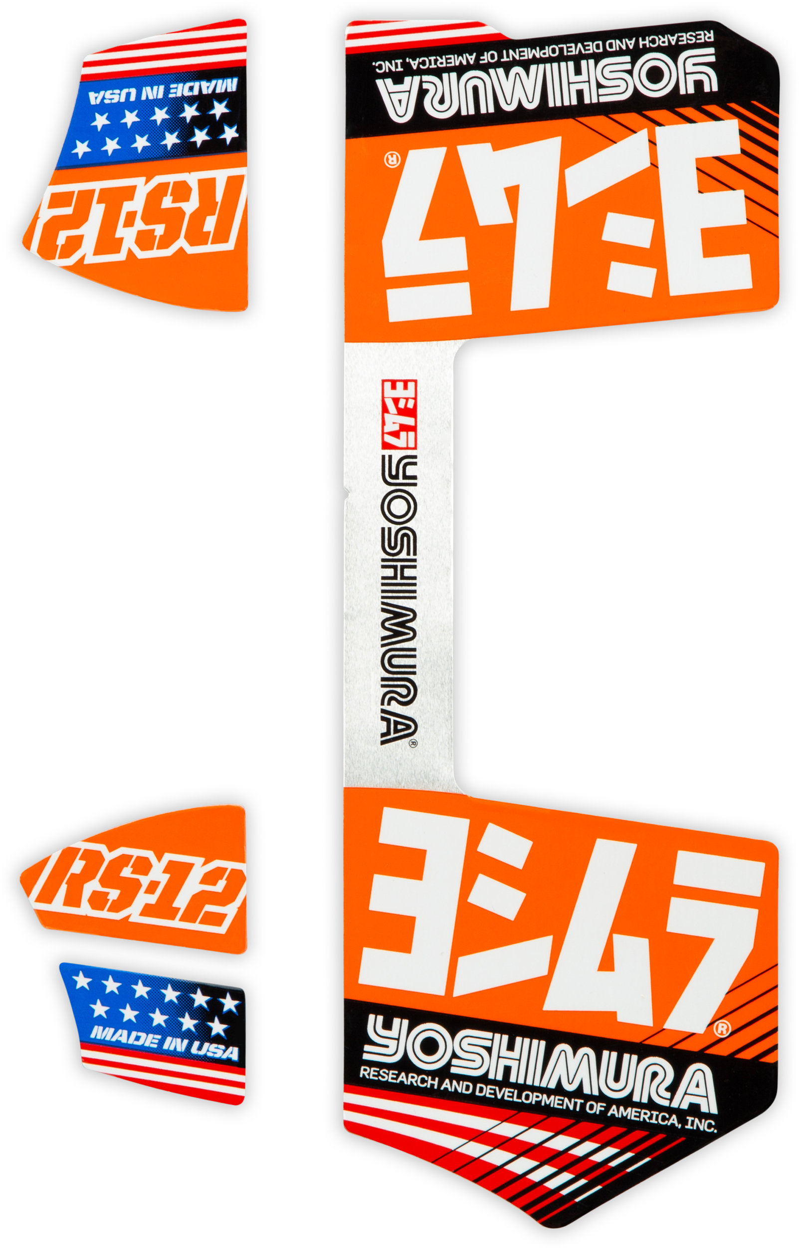 YOSHIMURA Rs12 Muffler Decals Orange
