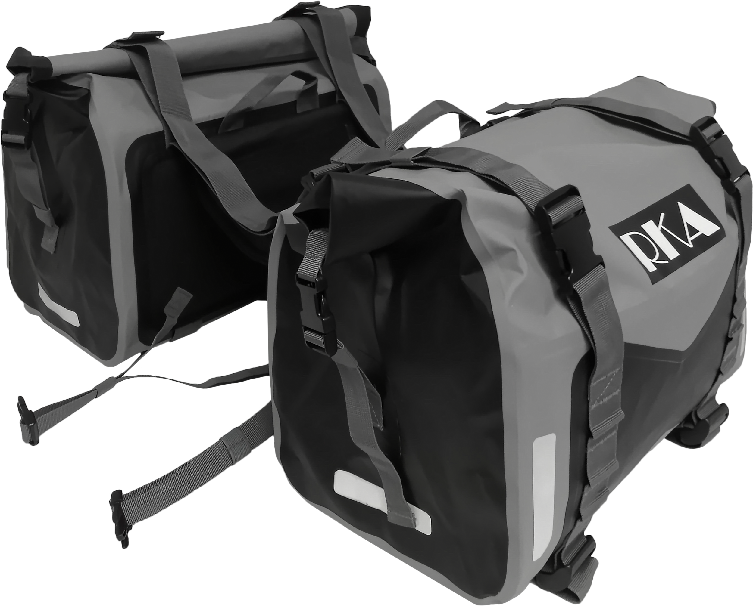 RKA Rugged Motorcycle Saddlebags 60l Black/Gray Pair