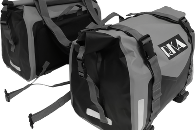 RKA Rugged Motorcycle Saddlebags 60l Black/Gray Pair