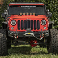 Rugged Ridge 07-18 Jeep Wrangler JK Arcus Front Bumper Set w/Tray & Hooks - Bumpers Grilles Guards