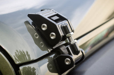 Rugged Ridge 07-18 Jeep Wrangler JK Black Hood Catches - Fabrication