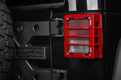 Rugged Ridge 07-18 Jeep Wrangler JK Red Elite Tail Light Guards - Lights