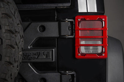 Rugged Ridge 07-18 Jeep Wrangler JK Red Elite Tail Light Guards - Lights