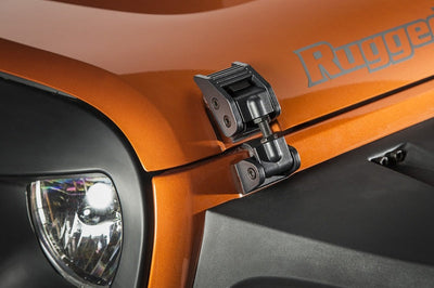 Rugged Ridge 07-18 Jeep Wrangler JK Textured Black Hood Catches - Fabrication