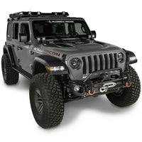 Rugged Ridge 18-20 Jeep Wrangler JL/JT Arcus Front Bumper Set w/ Overrider - Bumpers Grilles & Guards