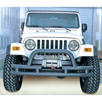 Rugged Ridge 3-In Dbl Tube Front Winch Bumper w/Hoop 76-06 Models - Bumpers Grilles & Guards