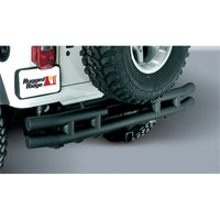 Rugged Ridge 3-In Dbl Tube Rear Bumper w/ Hitch 87-06 Jeep Wrangler - Bumpers Grilles & Guards