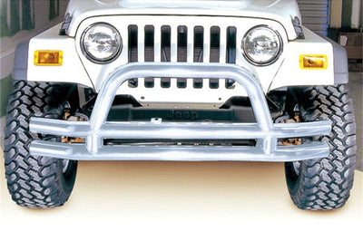 Rugged Ridge 3-In Double Tube Front Bumper SS 76-06 Models - Bumpers Grilles & Guards
