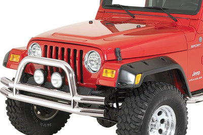 Rugged Ridge 3-In Double Tube Front Bumper SS 76-06 Models - Bumpers Grilles & Guards
