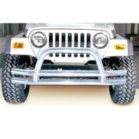 Rugged Ridge 3-In Double Tube Front Bumper SS 76-06 Models - Bumpers Grilles & Guards