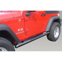 Rugged Ridge 3-In Round Side Steps Black 07-18 2-Door Jeep Wrangler - Nerf Bars & Running Boards