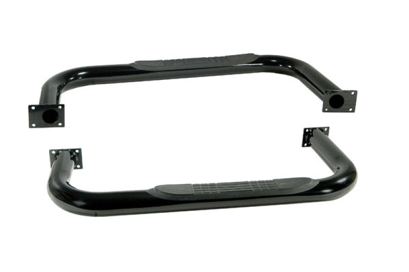 Rugged Ridge 3-In Round Side Steps Black 87-95 Jeep Wrangler - Nerf Bars & Running Boards