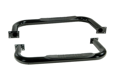 Rugged Ridge 3-In Round Side Steps Black 87-95 Jeep Wrangler - Nerf Bars & Running Boards