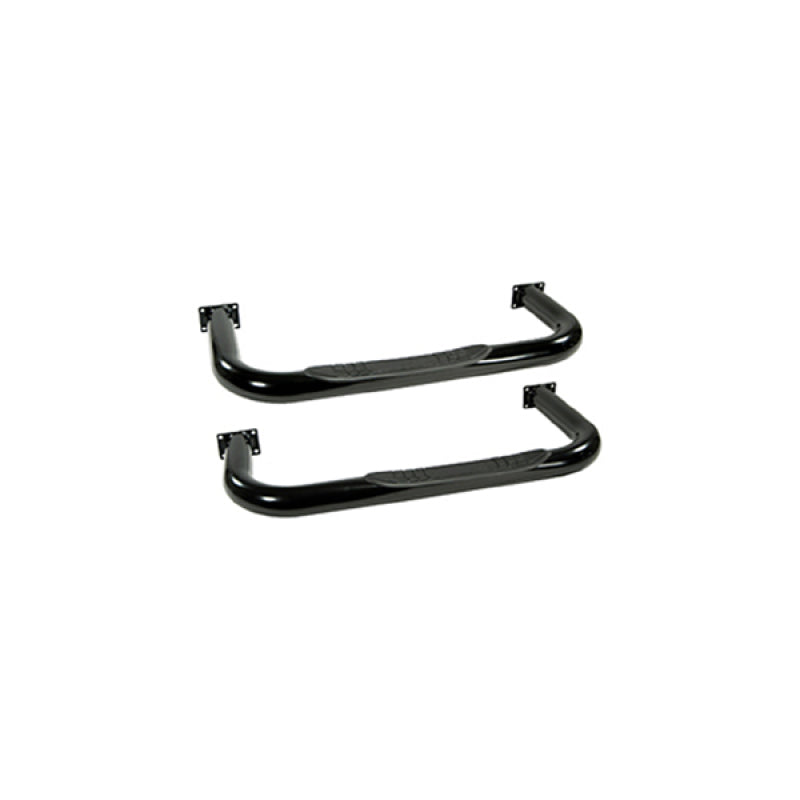 Rugged Ridge 3in Round Tube Side Steps Black 76-83 CJ5 - Nerf Bars & Running Boards