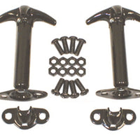 Rugged Ridge 41-95 Jeep CJ / Wrangler Black Hood Catch Kit - Fabrication
