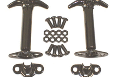 Rugged Ridge 41-95 Jeep CJ / Wrangler Black Hood Catch Kit - Fabrication