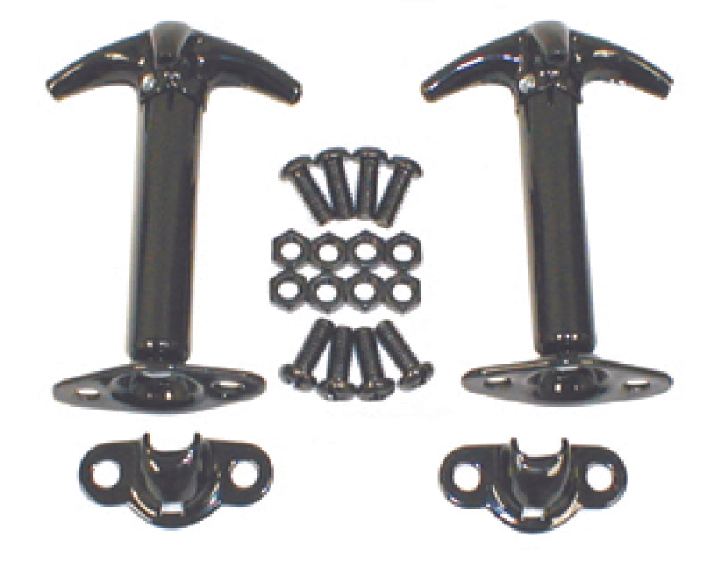 Rugged Ridge 41-95 Jeep CJ / Wrangler Black Hood Catch Kit - Fabrication