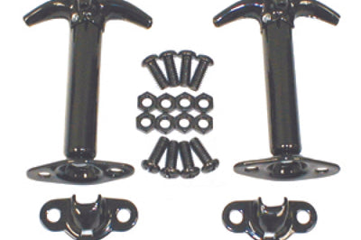 Rugged Ridge 41-95 Jeep CJ / Wrangler Black Hood Catch Kit - Fabrication