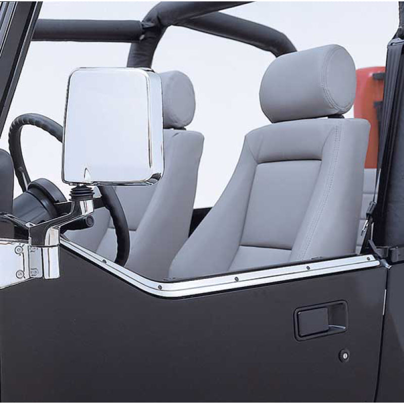 Rugged Ridge 87-95 Jeep Wrangler YJ Stainless Steel Half Door Retaining Channel - Exterior Styling