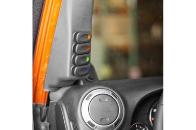 Rugged Ridge A-Pillar Switch Pod Kit Black LHD 07-10 (JK) - Interior Accessories