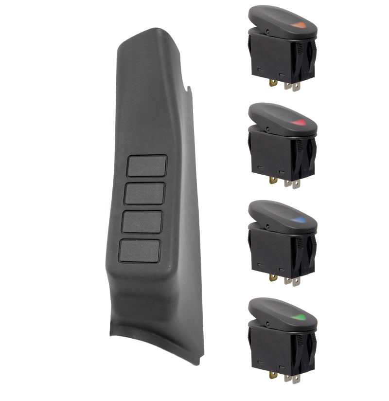 Rugged Ridge A-Pillar Switch Pod Kit Black LHD 07-10 (JK) - Interior Accessories