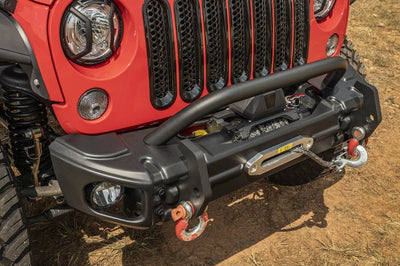 Rugged Ridge Arcus Front Bumper Tube Overrider Black JK - Bumpers Grilles & Guards